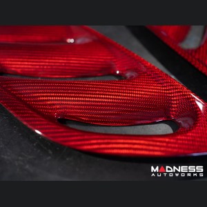  Alfa Romeo Stelvio Hood Air Vent Trim Kit - Quadrifoglio - Carbon Fiber - Red Candy